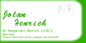 jolan henrich business card